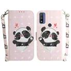 For Motorola Moto G Pure 3D Colored Horizontal Flip Leather Phone Case(Heart Panda) - 1