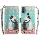 For Motorola Moto G Pure 3D Colored Horizontal Flip Leather Phone Case(Black White Cat) - 1