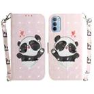 For Motorola Moto G31 / G41 3D Colored Horizontal Flip Leather Phone Case(Heart Panda) - 1