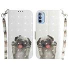 For Motorola Moto G51 3D Colored Horizontal Flip Leather Phone Case(Pug) - 1