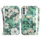 For Motorola Moto G52 3D Colored Horizontal Flip Leather Phone Case(Watercolor Flower) - 1