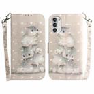 For Motorola Moto G52 3D Colored Horizontal Flip Leather Phone Case(Squirrels) - 1