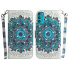 For Motorola Moto G71 3D Colored Horizontal Flip Leather Phone Case(Peacock Wreath) - 1