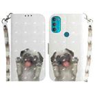 For Motorola Moto G71 3D Colored Horizontal Flip Leather Phone Case(Pug) - 1