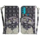 For Motorola Moto G71 3D Colored Horizontal Flip Leather Phone Case(Hug Cat) - 1