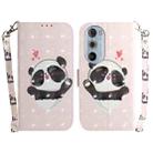 For Motorola Edge+ 2022 / 30 Pro 3D Colored Horizontal Flip Leather Phone Case(Heart Panda) - 1