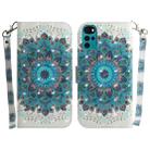 For Motorola Moto G22 3D Colored Horizontal Flip Leather Phone Case(Peacock Wreath) - 1