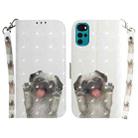 For Motorola Moto G22 3D Colored Horizontal Flip Leather Phone Case(Pug) - 1