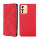 For vivo S12 / V23 5G Skin Feel Magnetic Horizontal Flip Leather Phone Case(Red) - 1