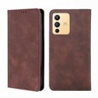 For vivo S12 / V23 5G Skin Feel Magnetic Horizontal Flip Leather Phone Case(Dark Brown) - 1