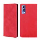 For vivo Y53s 5G / iQOO Z5x / T1x Skin Feel Magnetic Horizontal Flip Leather Phone Case(Red) - 1