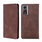 For vivo Y55s 5G Skin Feel Magnetic Horizontal Flip Leather Phone Case(Dark Brown) - 1