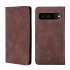 For Google Pixel 7 5G Skin Feel Magnetic Horizontal Flip Leather Phone Case(Dark Brown) - 1