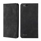 For ZTE Tempo X / Vantage Z839 / N9137 Skin Feel Magnetic Flip Leather Phone Case(Black) - 1