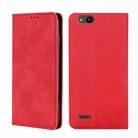 For ZTE Tempo X / Vantage Z839 / N9137 Skin Feel Magnetic Flip Leather Phone Case(Red) - 1