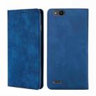 For ZTE Tempo X / Vantage Z839 / N9137 Skin Feel Magnetic Flip Leather Phone Case(Blue) - 1