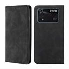 For Xiaomi Poco M4 Pro Skin Feel Magnetic Flip Leather Phone Case(Black) - 1