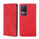 For Xiaomi Redmi K50 / K50 Pro Skin Feel Magnetic Flip Leather Phone Case(Red) - 1