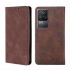 For Xiaomi Redmi K50 / K50 Pro Skin Feel Magnetic Flip Leather Phone Case(Dark Brown) - 1