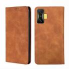 For Xiaomi Redmi K50 Gaming Skin Feel Magnetic Flip Leather Phone Case(Light Brown) - 1