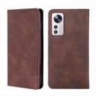 For Xiaomi 12 Pro Skin Feel Magnetic Flip Leather Phone Case(Dark Brown) - 1