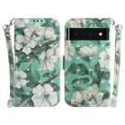 For Google Pixel 6 Pro 3D Colored Horizontal Flip Leather Phone Case(Watercolor Flower) - 1