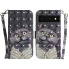 For Google Pixel 6 Pro 3D Colored Horizontal Flip Leather Phone Case(Hug Cat) - 1