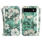 For Google Pixel 6 3D Colored Horizontal Flip Leather Phone Case(Watercolor Flower) - 1