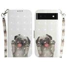 For Google Pixel 6 3D Colored Horizontal Flip Leather Phone Case(Pug) - 1