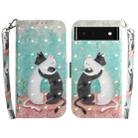 For Google Pixel 6 3D Colored Horizontal Flip Leather Phone Case(Black White Cat) - 1