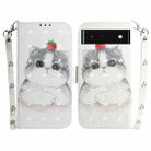 For Google Pixel 6 3D Colored Horizontal Flip Leather Phone Case(Cute Cat) - 1