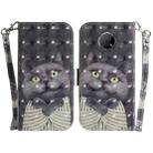 For Nokia G300 3D Colored Horizontal Flip Leather Phone Case(Hug Cat) - 1