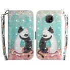 For Nokia G300 3D Colored Horizontal Flip Leather Phone Case(Black White Cat) - 1