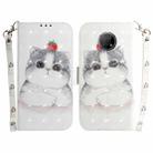 For Nokia G300 3D Colored Horizontal Flip Leather Phone Case(Cute Cat) - 1