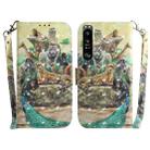 For Sony Xperia 1 III 3D Colored Horizontal Flip Leather Phone Case(Zoo) - 1