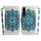 For Sony Xperia 1 III 3D Colored Horizontal Flip Leather Phone Case(Peacock Wreath) - 1