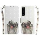 For Sony Xperia 1 III 3D Colored Horizontal Flip Leather Phone Case(Pug) - 1
