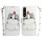 For Sony Xperia 1 III 3D Colored Horizontal Flip Leather Phone Case(Cute Cat) - 1