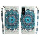 For Sony Xperia 5 III 3D Colored Horizontal Flip Leather Phone Case(Peacock Wreath) - 1