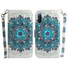 For Sony Xperia 10 III 3D Colored Horizontal Flip Leather Phone Case(Peacock Wreath) - 1