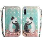For Sony Xperia 10 III 3D Colored Horizontal Flip Leather Phone Case(Black White Cat) - 1