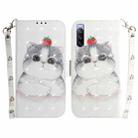 For Sony Xperia 10 III 3D Colored Horizontal Flip Leather Phone Case(Cute Cat) - 1