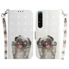 For Sony Xperia 1 IV 3D Colored Horizontal Flip Leather Phone Case(Pug) - 1