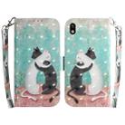 For Sony Xperia Ace III 3D Colored Horizontal Flip Leather Phone Case(Black White Cat) - 1