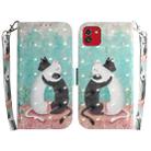 For Samsung Galaxy A03 166mm 3D Colored Horizontal Flip Leather Phone Case(Black White Cat) - 1