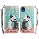 For Samsung Galaxy A03 Core 3D Colored Horizontal Flip Leather Phone Case(Black White Cat) - 1
