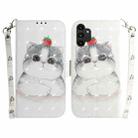 For Samsung Galaxy A13 4G 3D Colored Horizontal Flip Leather Phone Case(Cute Cat) - 1