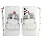 For Samsung Galaxy A33 5G 3D Colored Horizontal Flip Leather Phone Case(Cute Cat) - 1