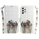 For Samsung Galaxy A73 5G 3D Colored Horizontal Flip Leather Phone Case(Pug) - 1