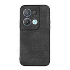 For OPPO Reno8 Pro 5G China Brugg Texture PU Shockproof Phone Case(Black) - 1
